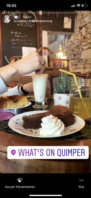 Petite pause thé glacé et gâteau au chocolat maison  at What's On in Quimper