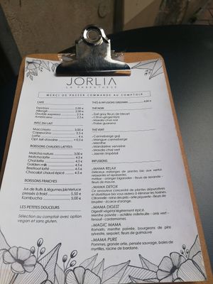 Menu at Jorlia in Bordeaux