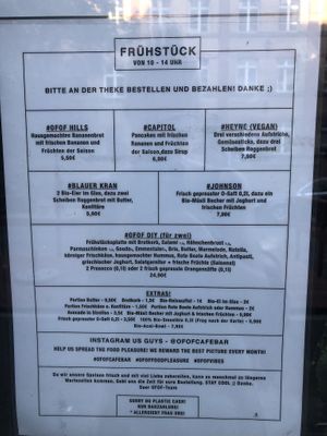 menu at OFOF Cafebar in Offenbach
