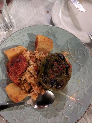 Stuffed peppers at Mezza Volta in Corfu