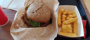 Tasty Veggie Burger at Legoland Resort in Billund