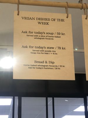 Vegan dishes of the week - ask what they have is week at Greta's in Copenhagen