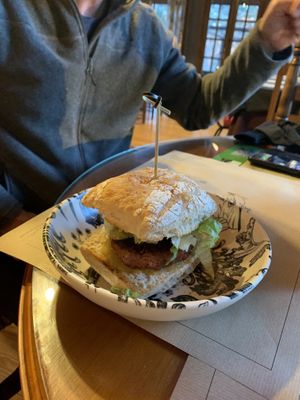 Delicious Beyond burger  at Hostal Almanzor Gredos Avila in Navarredonda De Gredos