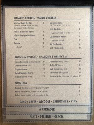 Menu (drink)  at Bom in Bouillon