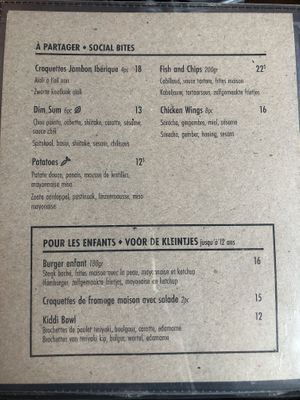 Menu (to share)  at Bom in Bouillon