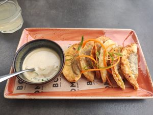 Fried gyoza at Bom in Bouillon