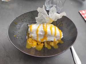 Rice in coco milk with mango at Bom in Bouillon