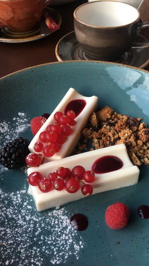 Vegan panna cotta  at Bom in Bouillon