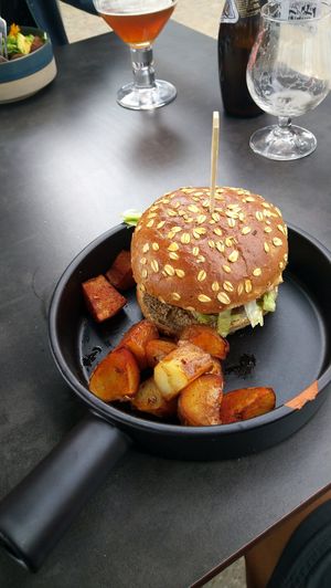 vegetarian mexican burger 😉 at Bom in Bouillon