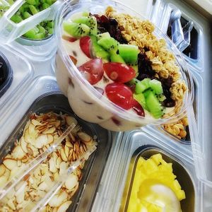 Rainbow of colors and tastes! Make-your-own smoothie bowl! Made 100% with fresh fruits and vegetables!  at Salma in Santa Ana