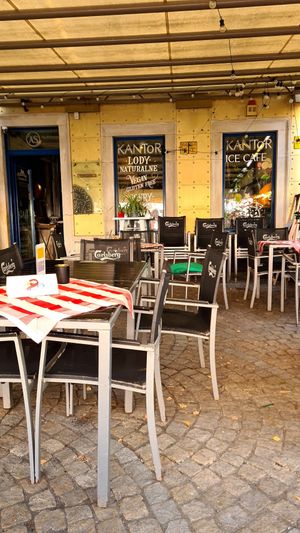 The outside area at Kantor Ice Cafe in Wroclaw
