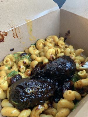 The mac and cheese itself had little to no flavor. Mixing the bbq sauce in gave it some flavor.   at Green Culture in New Port Richey