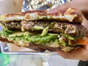Italian Impossible Burger- best vegan pesto ever at Green Culture in New Port Richey