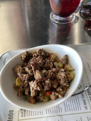 Breakfast potatoes and beyond meat crumbles at Green Culture in New Port Richey