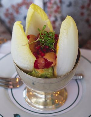 Avocado and tomato cocktail at The Ivy On The Square in Edinburgh
