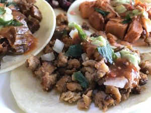 Soy tacos  at La Chancita in San Francisco