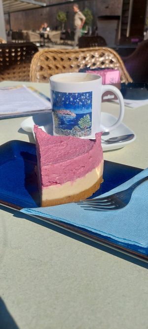 Vegan cake and vegan milk! at Mozart in Budva