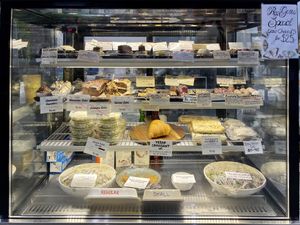 Raw sweets, slices, cakes and salads at The Healthy Hub Cafe in Cairns