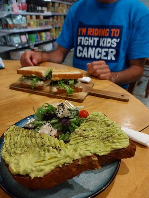 Avocado & tuna toast at The Healthy Hub Cafe in Cairns
