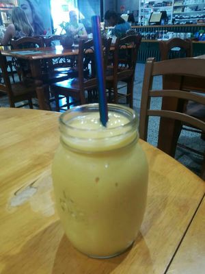 Mango lassi at The Healthy Hub Cafe in Cairns