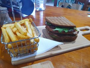 Steak sandwhich at The Healthy Hub Cafe in Cairns