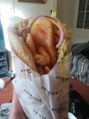 V halloumi wrap at The Athenian in Bristol