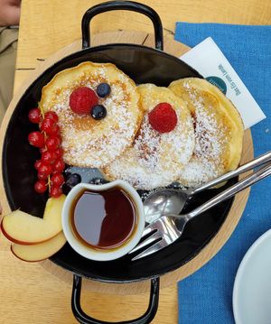Vegetarian pancakes at Eisgreissler Manufaktur in Krumbach