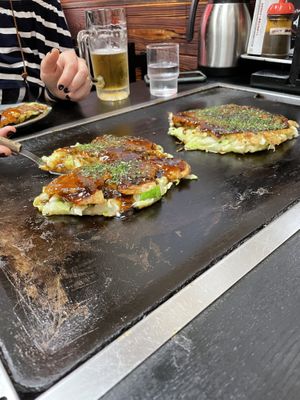   at Okonomiyaki Chitose in Osaka