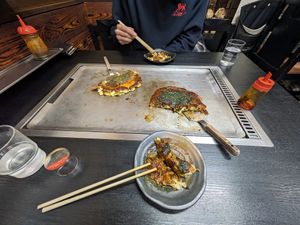  at Okonomiyaki Chitose in Osaka