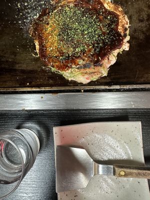 Vegan Okonomiyaki   at Okonomiyaki Chitose in Osaka