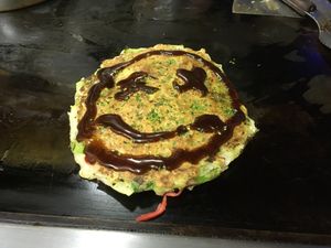 Vegan okonomiyaki at Okonomiyaki Chitose in Osaka