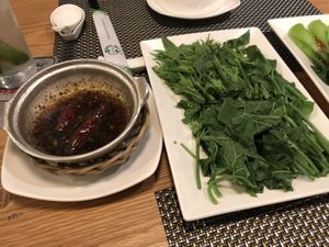 Vegetables with caramelized pork  at Ba Xa - Quan 3 in Ho Chi Minh City