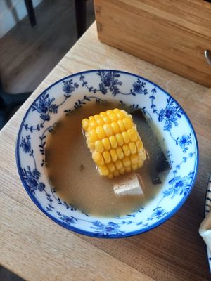 Miso soup at Mommark Marina in Sydals