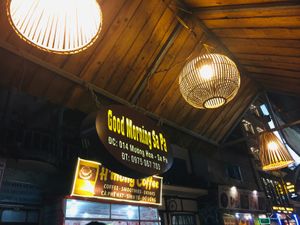 sitting outside at Good Morning Sapa in Sapa