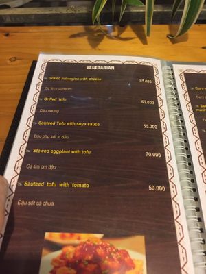 menu: vegetarian dishes 1 at Good Morning Sapa in Sapa