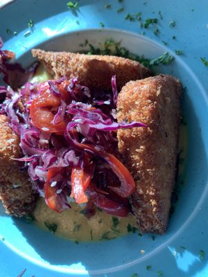 Katsu tofu curry (forgot to make a picture before starting...)  at St Elli's Bay in Llanelli