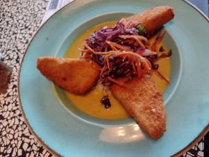 Vegan tofu katsu curry at St Elli's Bay in Llanelli