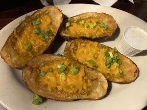 Tater Skins & vegan ranch   at Pasches Seafood Kitchen in Battle Creek