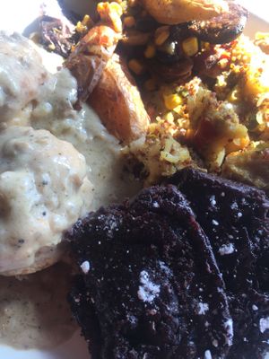 Vegan breakfast buffet  at Pasches Seafood Kitchen in Battle Creek