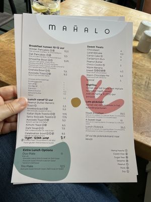 Menu  at Mahalo in Groningen