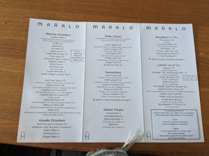 Menu at Mahalo in Groningen
