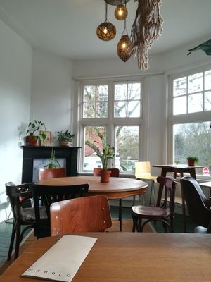 Seating area upstairs at Mahalo in Groningen