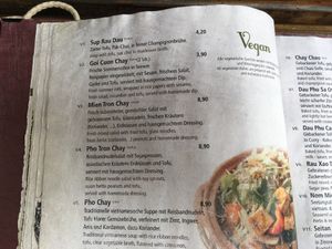 Page 1 vegan menu at Chao Pure Vietnam in Berlin
