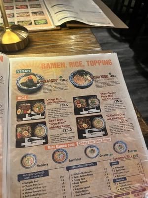 Menú 20 November 2025   at Hinodeya Ramen - Downtown in San Francisco