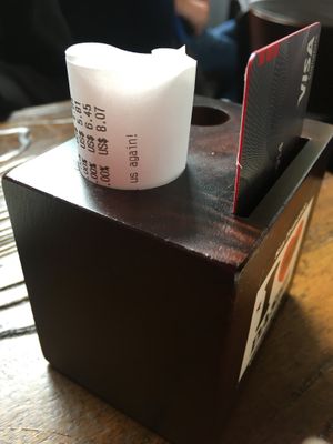How they present your bill at Hinodeya Ramen - Downtown in San Francisco