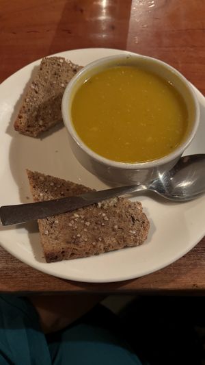 Pumpkin soupp  at Little Buddha in Rishikesh