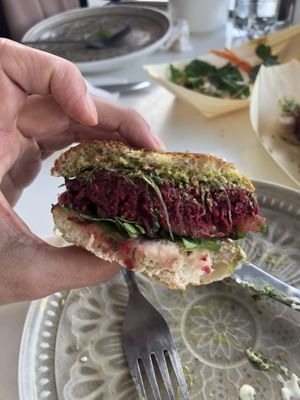 Classic veggie burger  at Blended in Cape Town