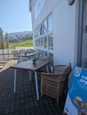 Outdoor seating area at Blended in Cape Town