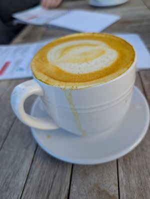 Turmeric oat latte at Blended in Cape Town