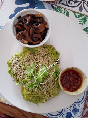 Avocado toast on sweet potato slices. Probably the best food I had in a while. at Blended in Cape Town